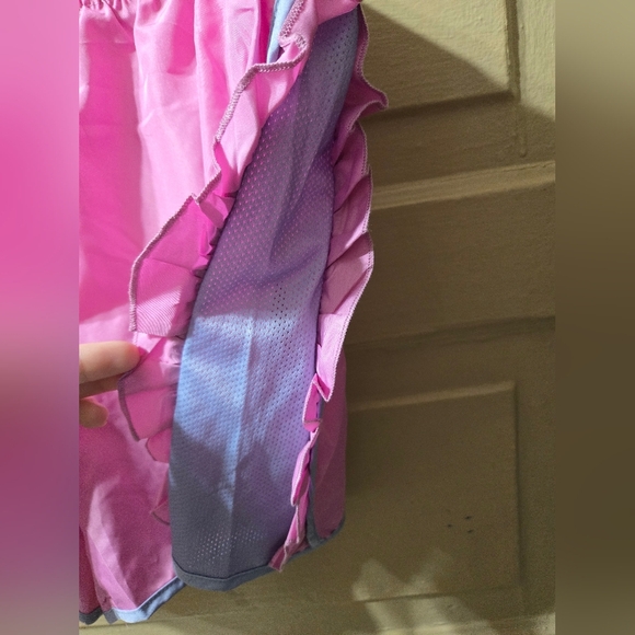 Simply Southern Bubble Gum Pink Blue Preppy Lined Athletic Shorts NWT - Picture 5 of 7